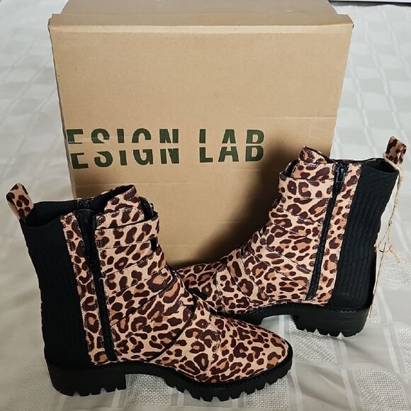 Design Lab Lord & Taylor Brown Combat Boots - Picture 1 of 16